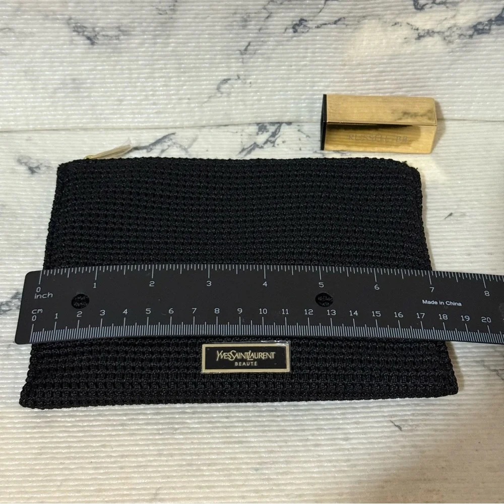 Yves Saint Laurent Black Woven Cosmetic Pouch